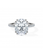 Oval Double Claws Pavé