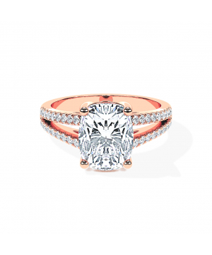 Cushion Split Shank Pavé