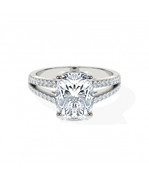 Cushion Split Shank Pavé