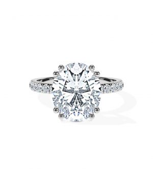 Oval Double Claws Pavé