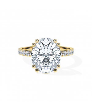 Oval Double Claws Pavé