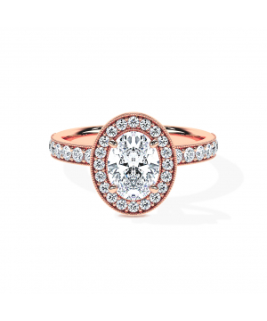 Oval Milgrain Halo