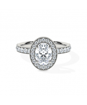 Oval Milgrain Halo