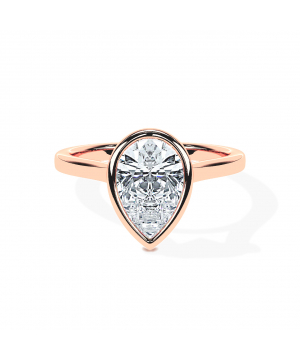 Pear Bezel Solitaire