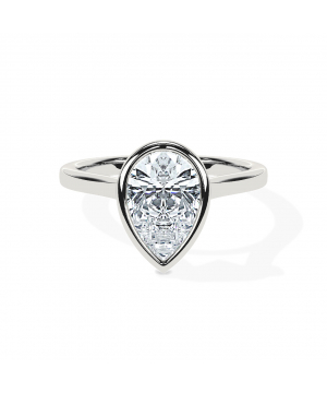 Pear Bezel Solitaire