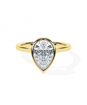 Pear Bezel Solitaire