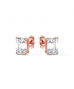 Dalia Emerald Diamonds Stud Earrings (F-G / VS2-SI1)