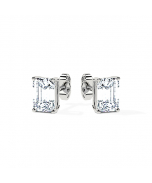 Dalia Emerald Diamonds Stud Earrings (F-G / VS2-SI1)