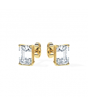 Dalia Emerald Diamonds Stud Earrings (F-G / VS2-SI1)