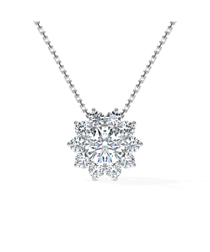 Flower Cluster Diamond Pendant (F-G / VS2-SI1)