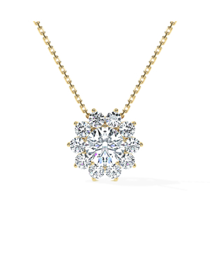 Flower Cluster Diamond Pendant (F-G / VS2-SI1)